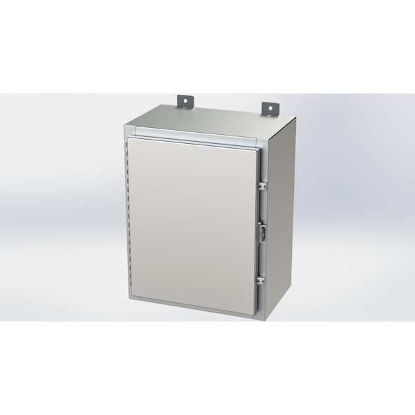 Padlockable Hasp Electrical Enclosures, 20 in H, 10 in D, 16 in W, NEMA 4X, 304 Stainless Steel